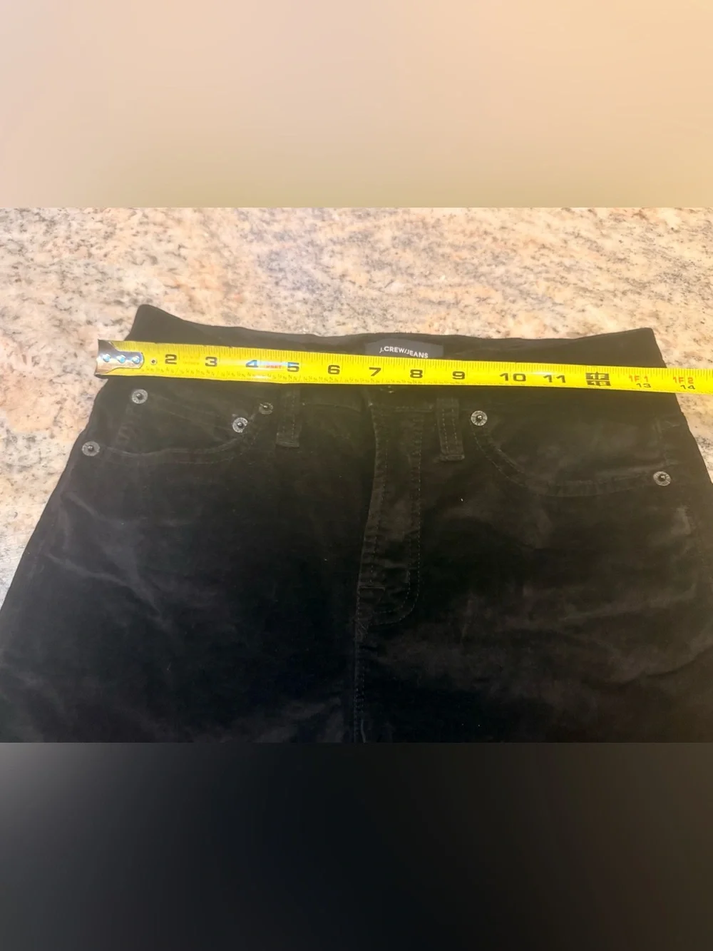 .Crew Jeans 26P Black Corduroy High Rise Toothpick Skinny Pants Petite Stretch